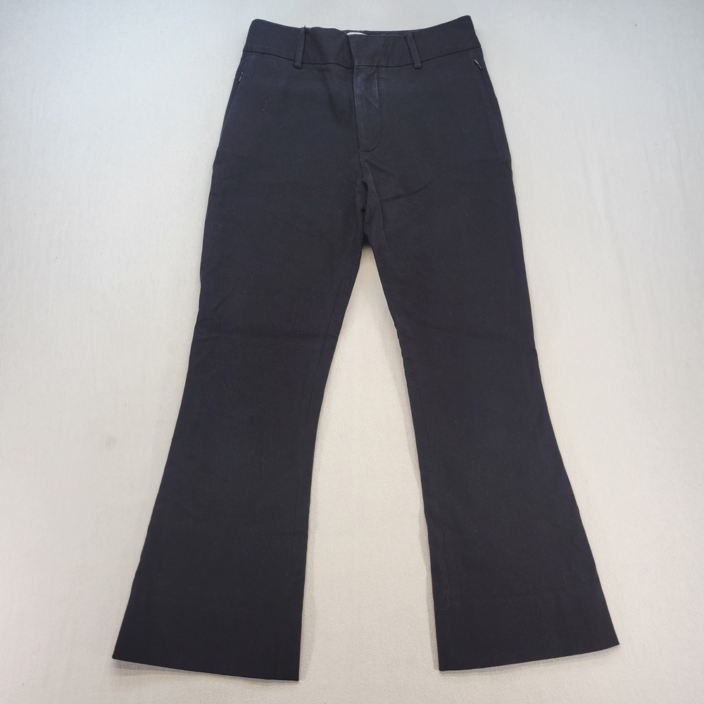 FRAME Le Crop Mini Boot Pants Women 2 Black Mid Rise Flare